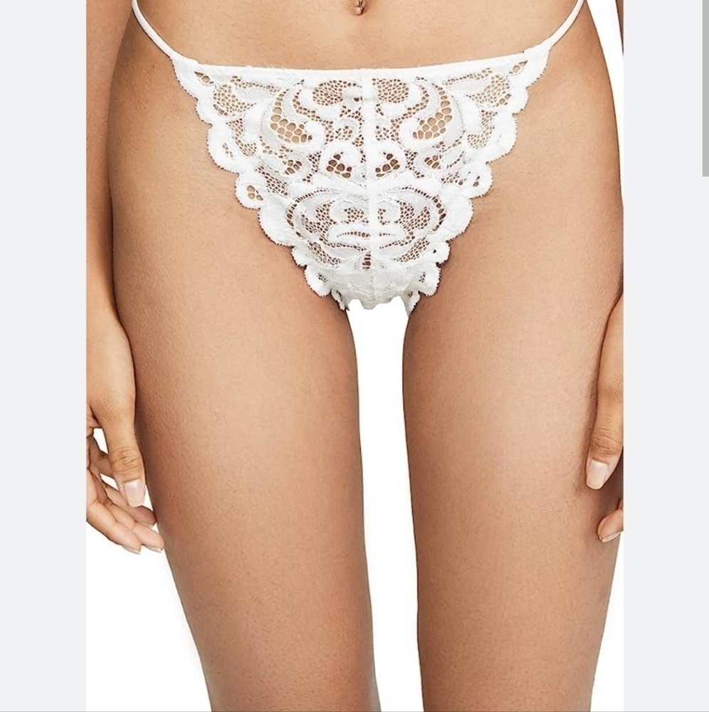 NWT Free People high waisted Tanga underwear white/ivory